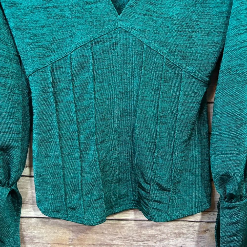 Free People Killer Queen Top Size XS Heathered Emerald Green